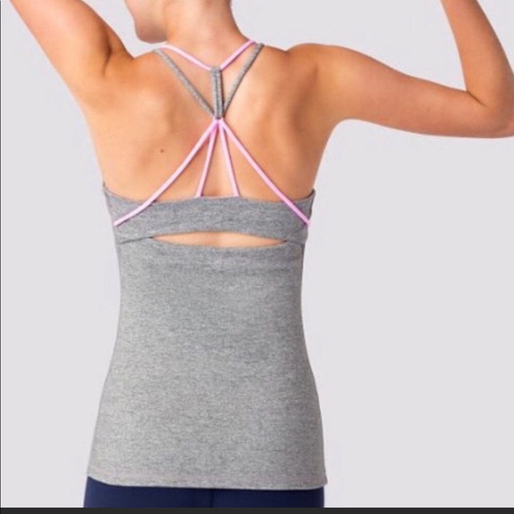 Ivivva grey with pink line& straps! size 12 ivivva